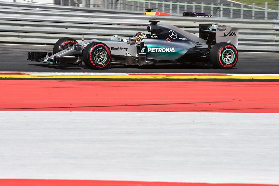 Pascal Wehrlein on track in the Mercedes W06