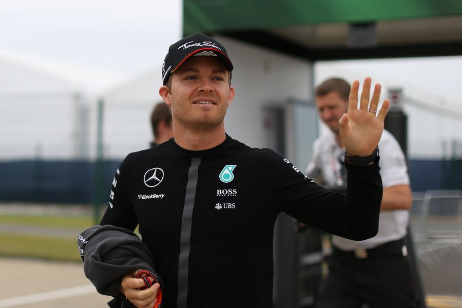 Nico Rosberg arrives the paddock