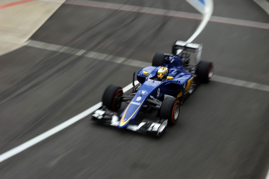 Marcus Ericsson exits the pits during the final practice