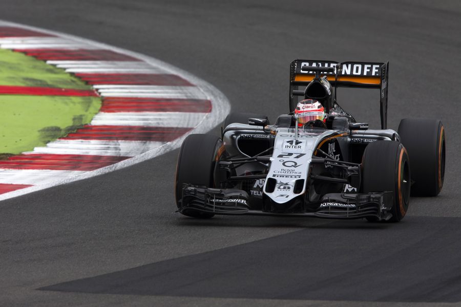 Nico Hulkenberg at speed in the Froce India