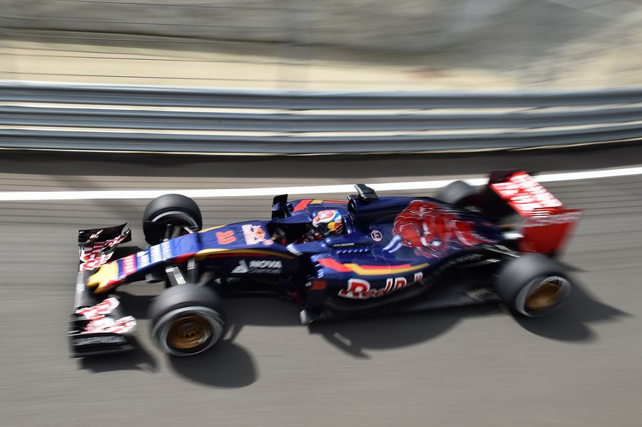 Max Verstappen on track in the Toro Rosso