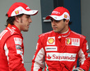 Fernando Alonso and Felipe Massa after the race