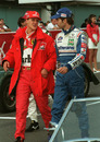 Michael Schumacher  chats to Heinz-Harald Frentzen