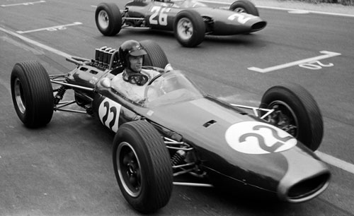 Dan Gurney celebrates Brabham's first victory