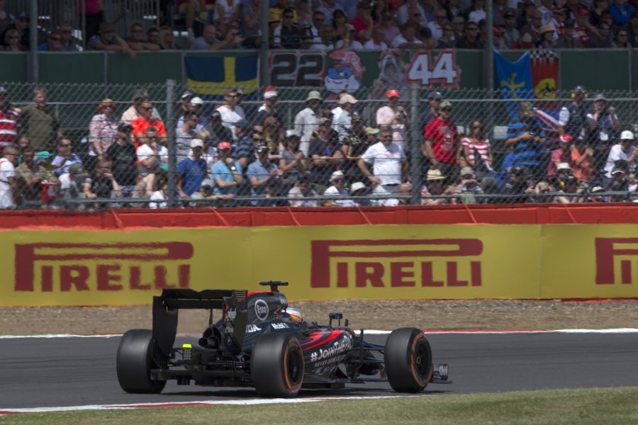Fernando Alonso on track in the McLaren-Honda