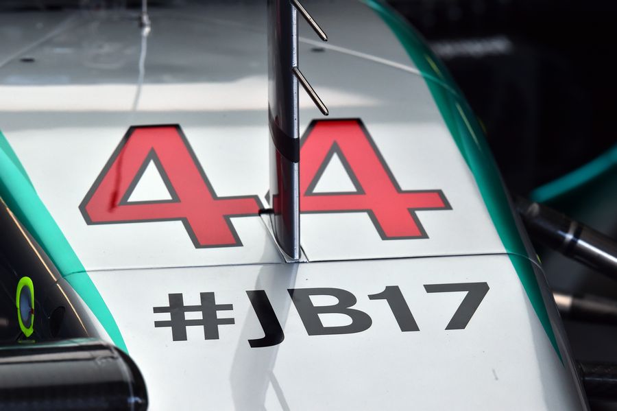 Tributes to Jules Bianchi on Lewis Hamilton's Mercedes