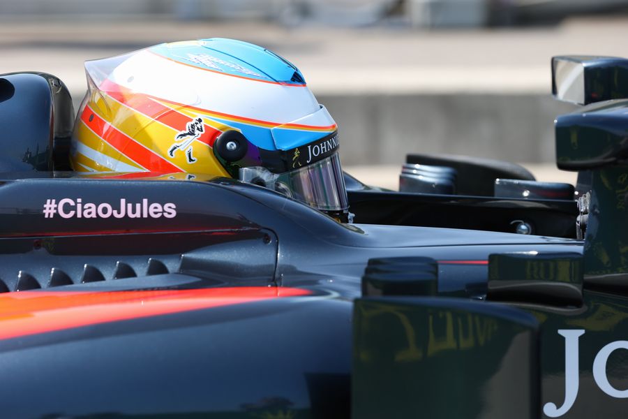 Fernando Alonso in the cockpit