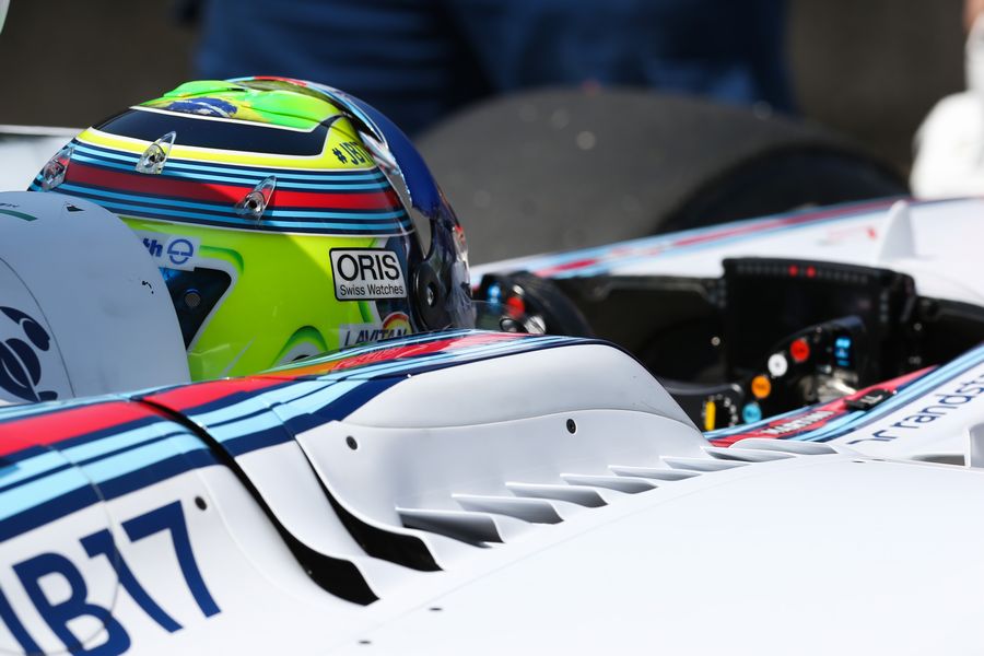 Felipe Massa sits in the Williams cockpit