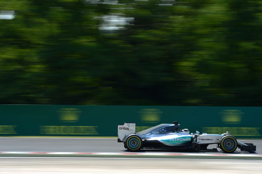Lewis Hamilton at speed in the W06
