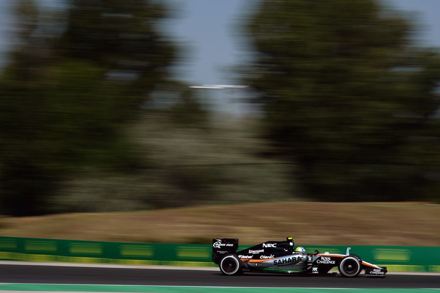 Sergio Perez on track in the Froce India