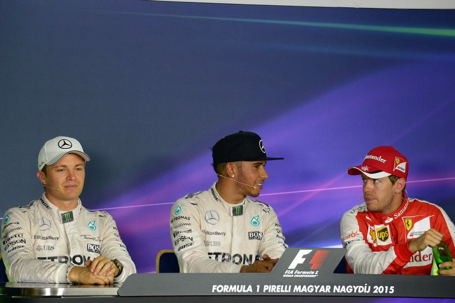 Top three drivers in the press conference after qualifying