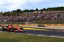 Kimi Raikkonen makes position ups while Lewis Hamilton taking a trip into the gravel