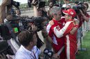 Maurizio Arrivabene congratulates Sebastian Vettel