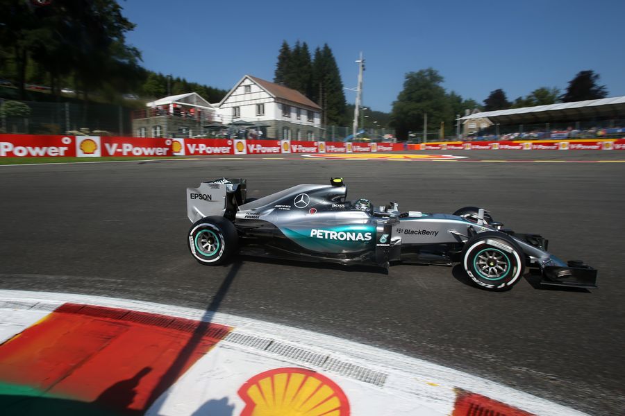 Nico Rosberg on track in the Mercedes