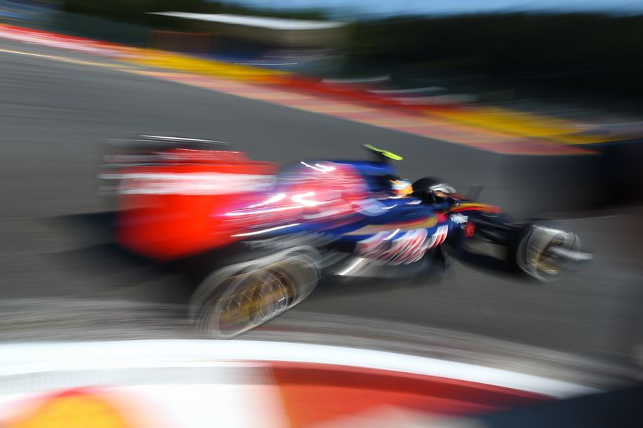 Carlos Sainz at speed in the Toro Rosso