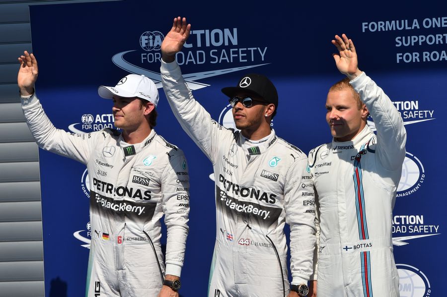 The top three drivers in qualifying in Spa