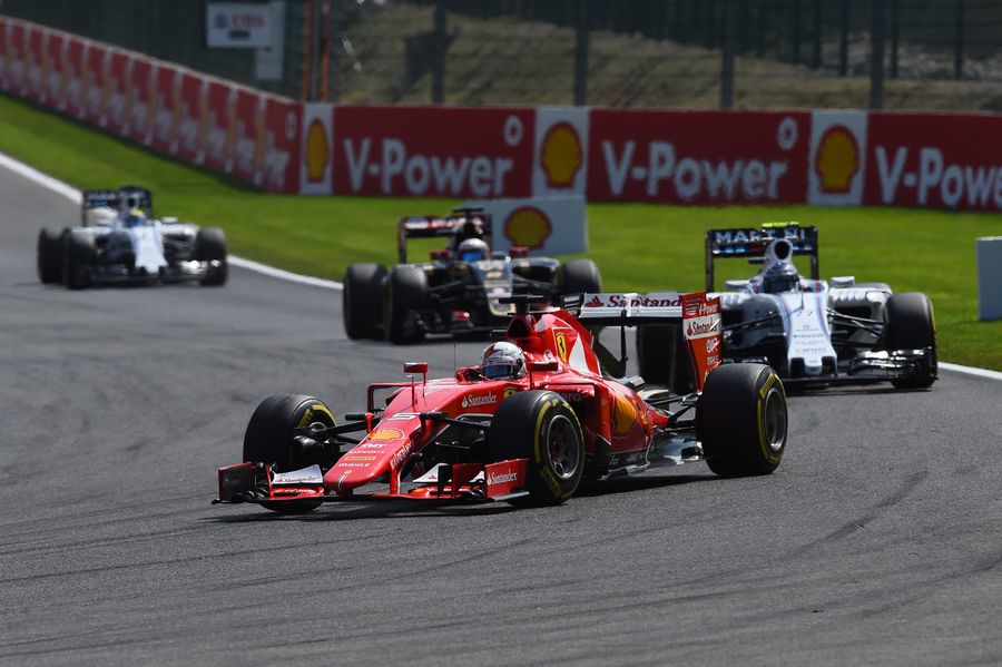 Sebastian Vettel leads Valtteri Bottas