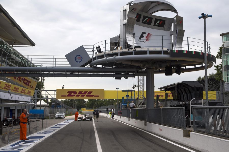 Pit lane and podium at Monza