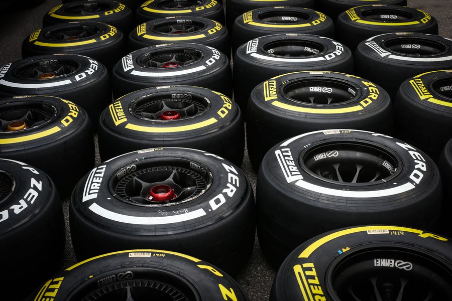 Pirelli tyres at the Monza paddock
