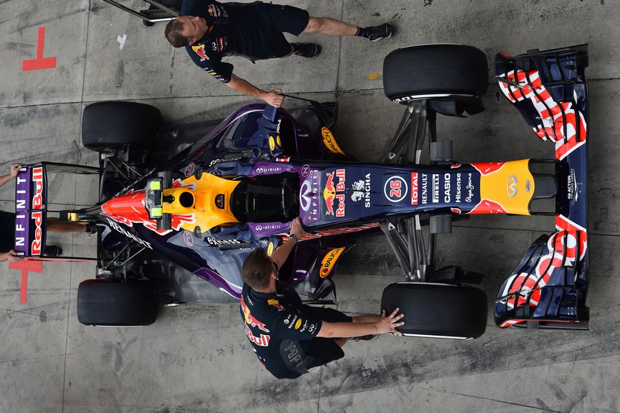 Red Bull RB11 in the pit lane