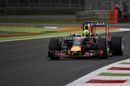 Daniel Ricciardo on track with aero paint on his helmet