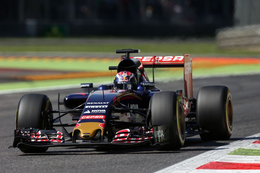 Max Verstappen on track in the STR10