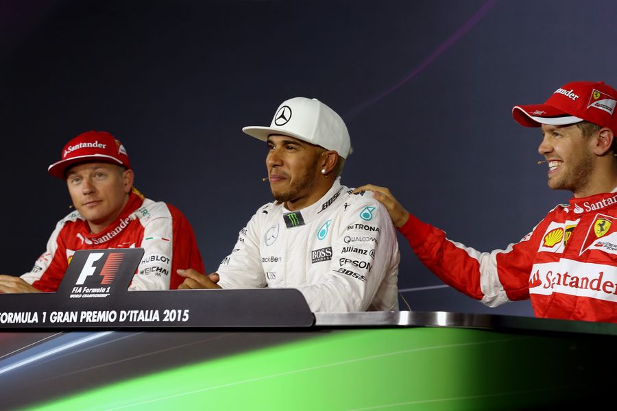 Top three drivers in the press conference after qualifying