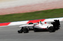 Kamui Kobayashi on track in the Sauber
