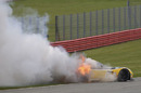 The Corvette Z06 of Hezemans/Kumpen burns out after catching fire
