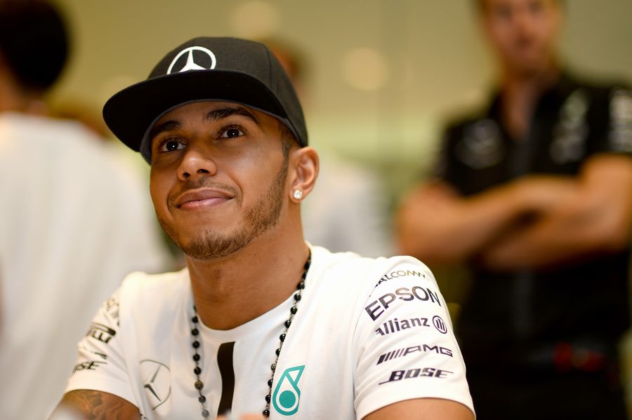Lewis Hamilton at the autograph session in Singapore