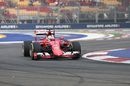 Sebastian Vettel turns into the corner