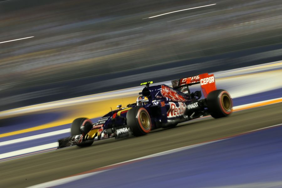 Carlos Sainz at speed in the STR10
