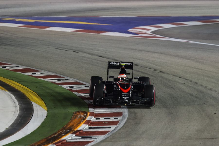 Jenson Button pushes the limits of his McLaren