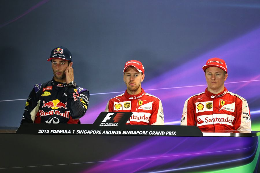 Top three drivers in the press conference after the race