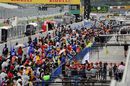 Fans in the pit lane on Thursday