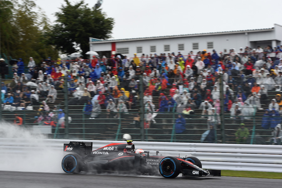 Jenson Button on track in the McLaren