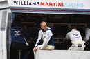 Valtteri Bottas and Felipe Massa watches the session in the pitwall