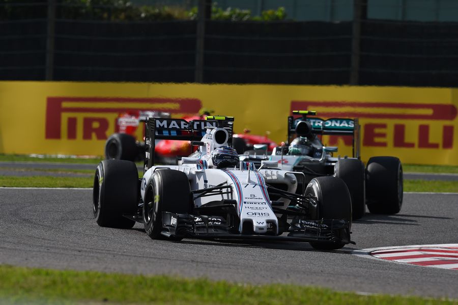 Valtteri Bottas leads Nico Rosberg