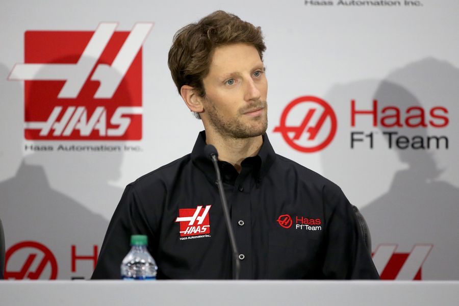 Romain Grosjean at Haas F1 Team driver announcement