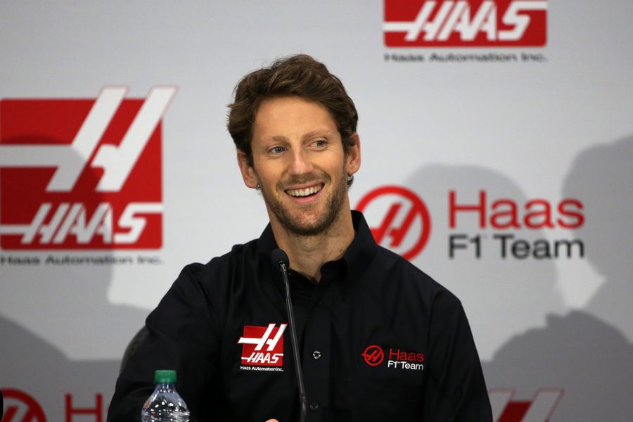 Romain Grosjean at Haas F1 Team driver announcement