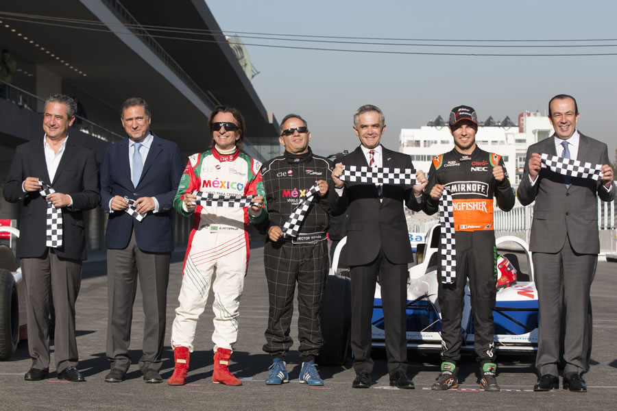 The ribbon-cutting ceremony at Autodromo Hermanos Rodríguez