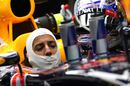 Daniel Ricciardo waits the session start in the cockpit