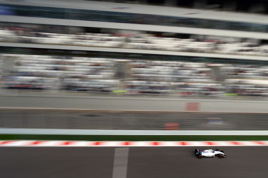 Valtteri Bottas speeds past the grandstand at Sochi