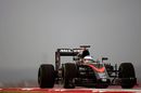 Fernando Alonso on the intermediate tyre