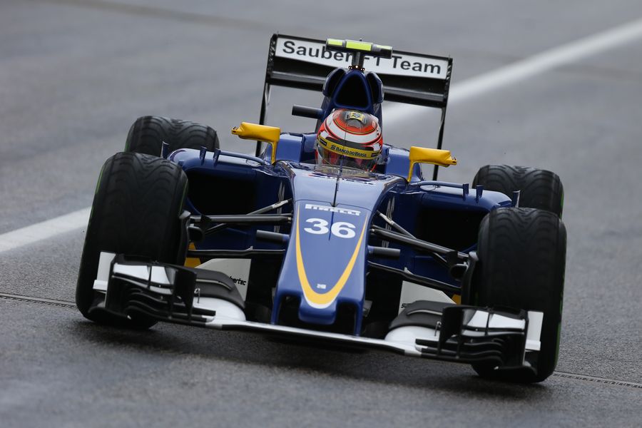 Raffaele Marciello on track in the Sauber