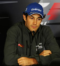 A thoughful Bruno Senna in a press conference