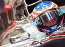Jenson Button prepares to go out in Free Practice One