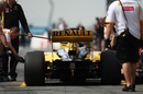 Robert Kubica in the Renault pitlane