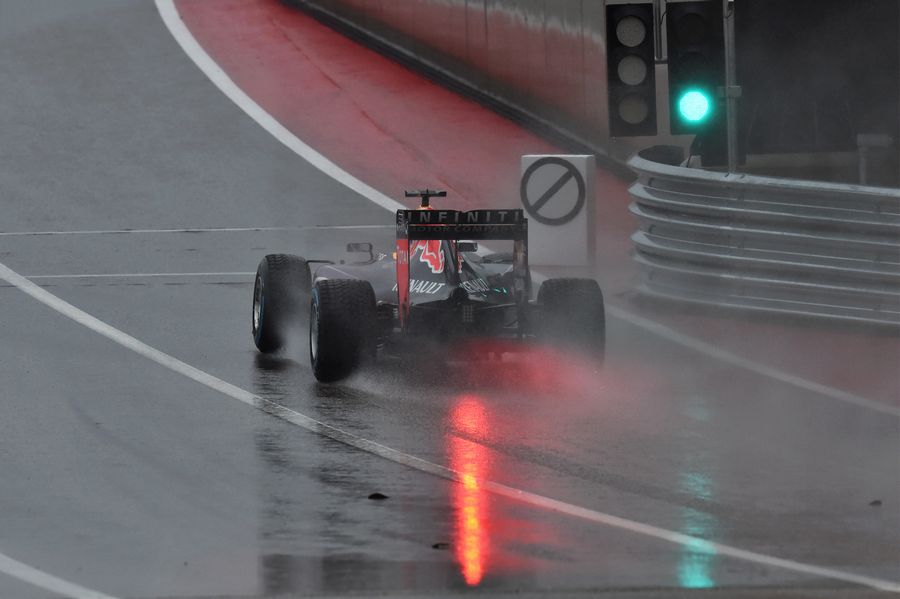 Daniel Ricciardo exits the pit lane