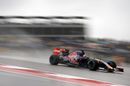 Max Verstappen at speed on wet track